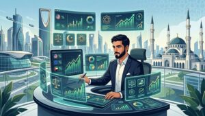 Современная иллюстрация к статье об исламском трейдинге в 2026 году для сайта брокера Аск Финанс